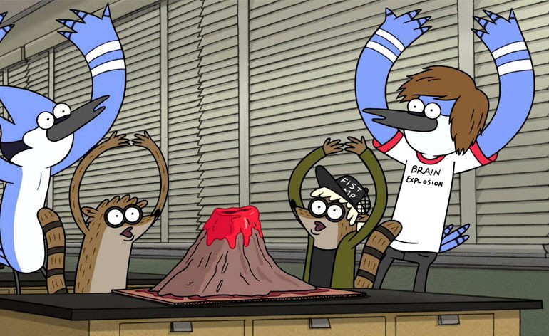 Using the time ship, Present Rigby and Mordecai try to stop Past Rigby and ...